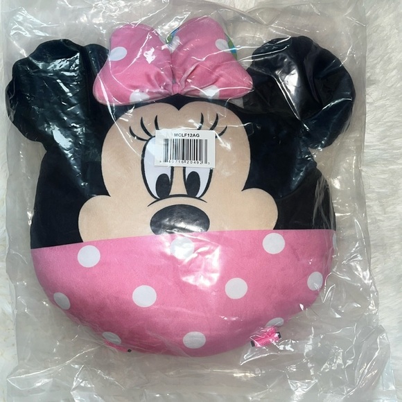 🆕 Disney’s Minnie Mouse Plush Backpack Pink and Black - Picture 3 of 4